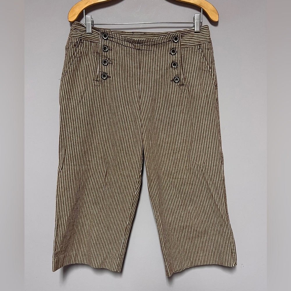 LARRY LEVINE Crop SAILOR PANTS 12 Stripes